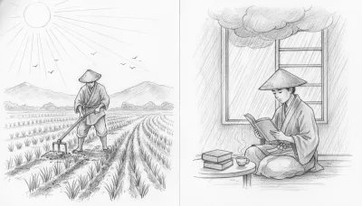 晴耕雨読の意味とは？例文で学ぶ理想の暮らしってどんなものなの？